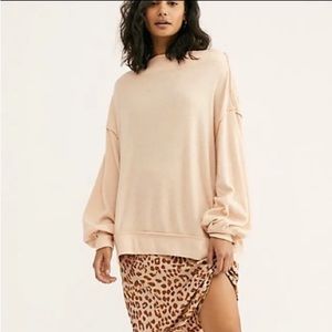 WE THE FREE PEOPLE MAIN SQUEEZE HACCI PULLOVER RIBBED TUNIC Nectar